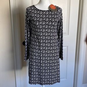NWT Yala dress boat neck Bamboo Women’s XS Abstract diamond Eco Friendly Organic